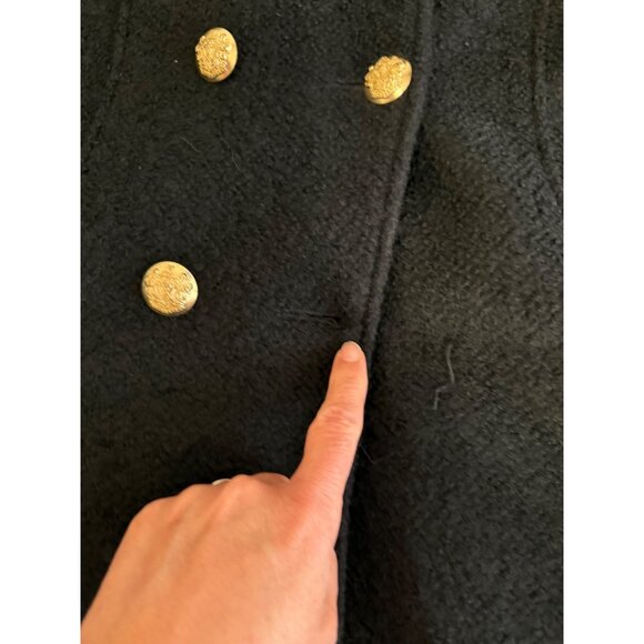 Liz Claiborne Womens Black Boucle Faux Fur Hood Wool Blend Swing Coat XL Read - Picture 9 of 12